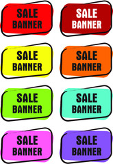 Sale Label Banner element with colorful with soft edge