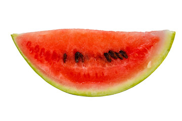 Slice of the fresh sweet red watermelon isolated on white background