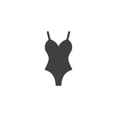Women swimsuit vector icon. filled flat sign for mobile concept and web design. Swimsuit front view glyph icon. Symbol, logo illustration. Vector graphics