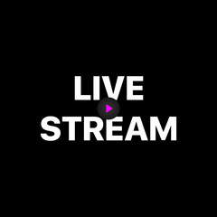 Live Stream Lower Third With Play Icon. Broadcast Overlay. Vector Illustration On Black Background