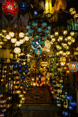 Traditional decorative lanterns shop in the grand bazaar - Istanbul, Turkey