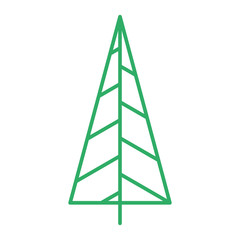 Christmas tree on white background. Simple flat Christmas tree vector icon. Xmas symbol. Outline fir