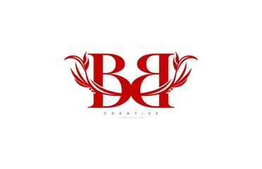 Letter BB Elements Red Sharp Shapes Logotype