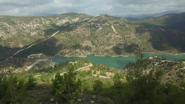 Forest and a lake on Trodos area, Cyprus