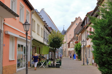 July 10 2020 - Bad Bergzabern in Germany: View in City of Bad Bergzabern in the palatinate