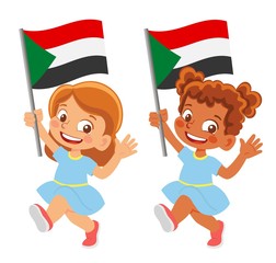 sudan flag in hand set