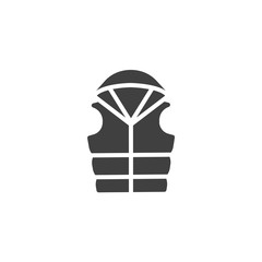 Vest jacket with hood vector icon. filled flat sign for mobile concept and web design. Sleeveless vest with hood glyph icon. Symbol, logo illustration. Vector graphics