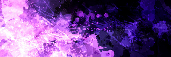 abstract colorful purple watercolor backgroud with splashes