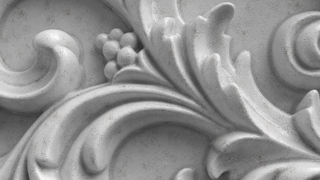 
3d render of abstract statue element. Elegant decorative background. Closeup. Ancient flower.
