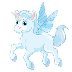 Blue Unicorn with sparkly Hair