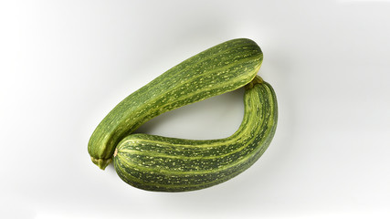 Zucchini on a white background