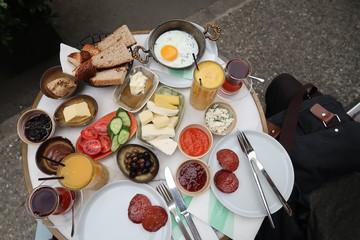 Traditional Turkish breakfast.