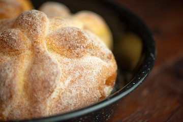 pan de muerto close up textura