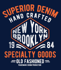 Vintage denim typography, for t-shirt prints and other uses.