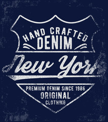 Vintage denim typography, for t-shirt prints and other uses.