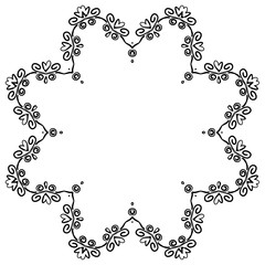 手描き風　線画のベクターフレーム