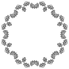 手描き風　線画のベクターフレーム