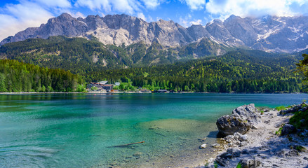 Eibsee - Lake at the foot of Zugspitze, Garmisch-Partenkirchen, Alps, Germany