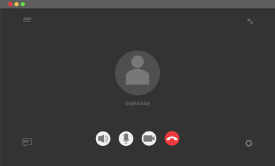 Video call interface concept. Video conferencing template. Video chat user interface. Vector illustration
