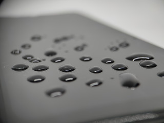 close up of a phone water drop