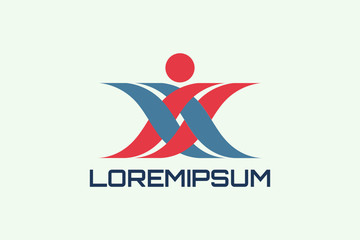 Logo Vector illustration of athlete doing various sports or gymnastics or yoga movements in embroidery style. Initial Logo "IS" or "SI" or "ns" or "sn" or "X" or "XX". Usable for general sports logos.