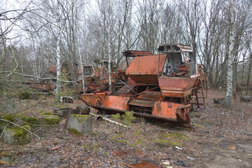 Fototapeta na wymiar Chernobyl Exclusion Zone - Harvestter