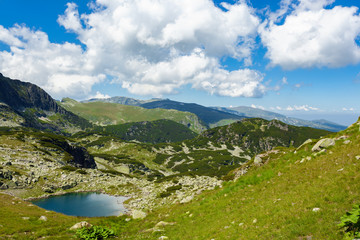 Naklejka na ściany i meble Picturesque lake in the Rila mountains, Bulgaria