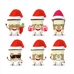 Santa Claus emoticons with coffee cup cartoon character