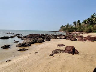 Fototapeta na wymiar Rocky Beaches @ Goa, India