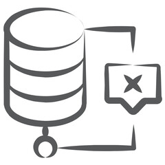 
A line vector of database hosting, server hosting
