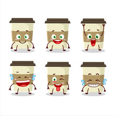 Cartoon character of coffee cup with smile expression