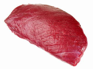 Raw Ostrich Meat - Wild Game Meat on white Background - Isolated