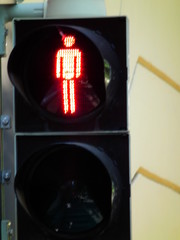 Traffic signalization. Do not walk. Red sign.