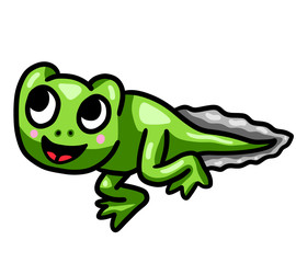 Stylized Adorable Happy Little Tadpole