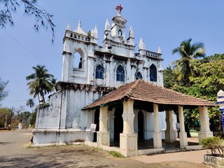 Church, Sao Jacinto Island, Goa, India