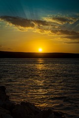 sunset in the sea