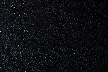 Drops of water on the black glass. Background for text or design