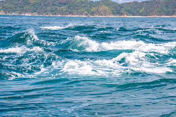 瀬戸内海・来島海峡の荒々しい潮流　愛媛県今治市. The rough tidal current at Kurushima Strait, in Seto-naikai, Inland sea of Japan, in Imabari city, Ehime pref. Japan