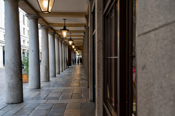Under the arches of Covent Garden Market, London