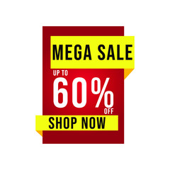 vector simple mega sale banner 