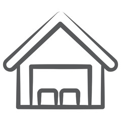 
A building for storing goods, icon of warehouse or storehouse
