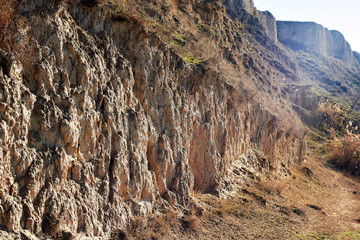 Fototapeta na wymiar Cliff of the clay near lake Yalpug