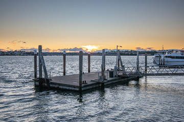 Obraz premium sunset over the river