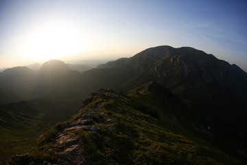 Fototapeta na wymiar Evening golden hour in Tatra Mountains