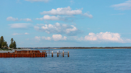 Naklejka premium pier on the lake