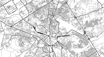 Urban vector city map of Rawalpindi, Pakistan, Asia