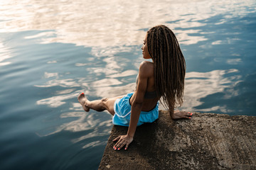 Close up of an attractive healthy african young woman