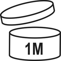 pao symbol shelf life vector icon. cosmetic open period use logo. 3, 6, 12, 24, 36, 3m, 6m, 12m, 24m, 36m month best before product mark. cream eu pack label. isolated white background set 