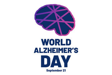 World Alzheimer’s Day. September 21. Template for background, banner, card, poster with text inscription. Vector EPS10 illustration.