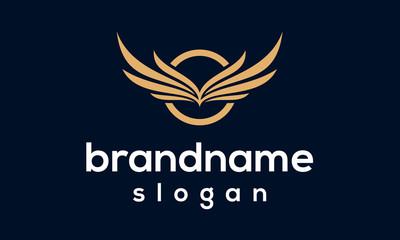 Modern wing logo design vector